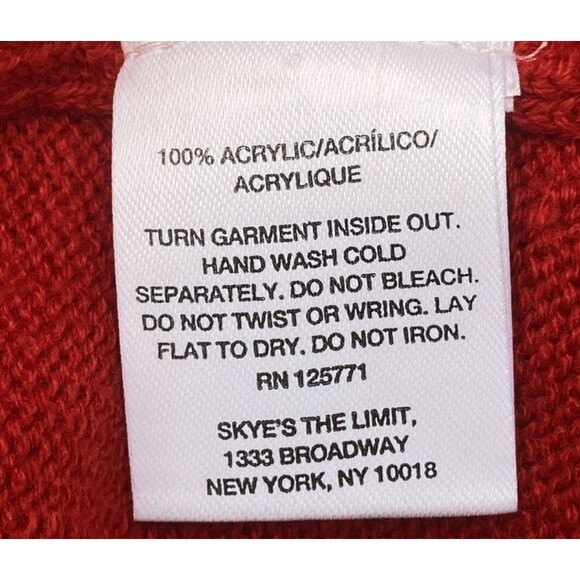 Skye's The Limit Women's Sz M  Red Pullover sweater Tunic granny squares accent - Picture 9 of 14